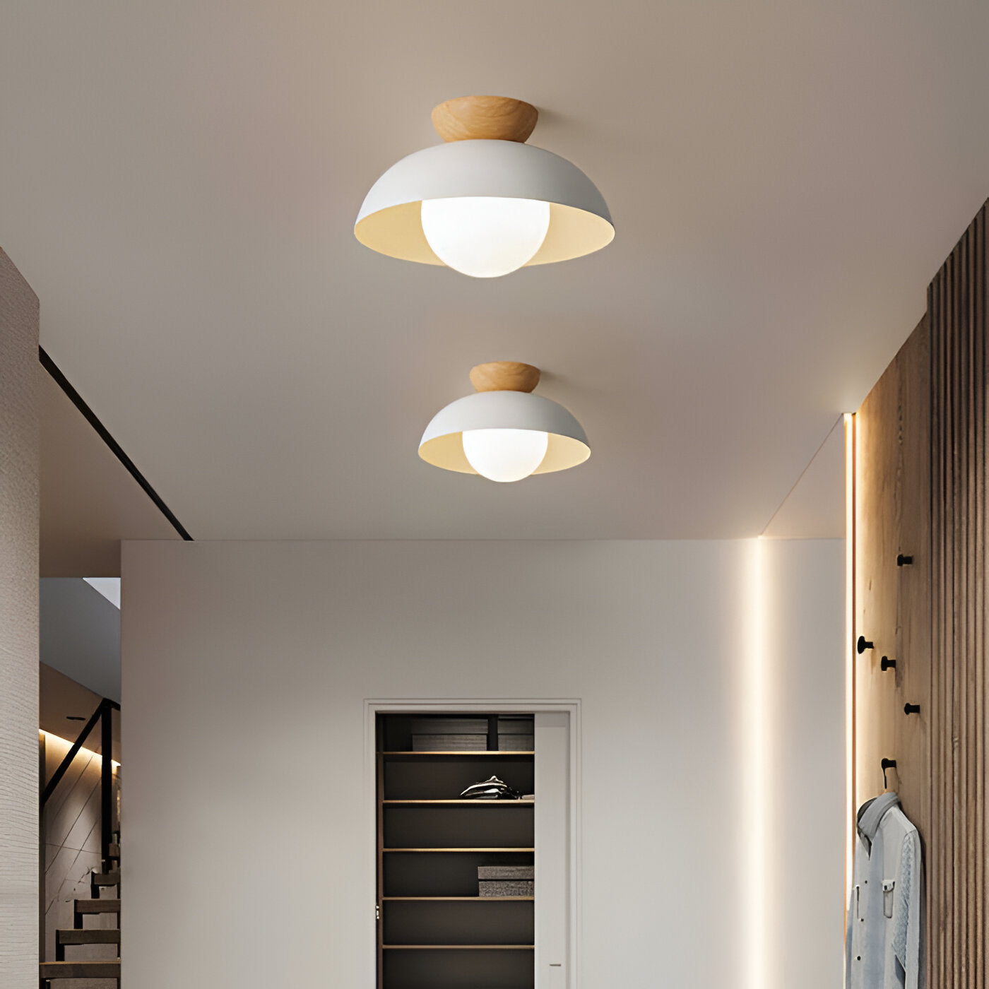 Nordic Minimalist Flush Mount Ceiling Light Fixture with Glass Shade - LED Compatible 5