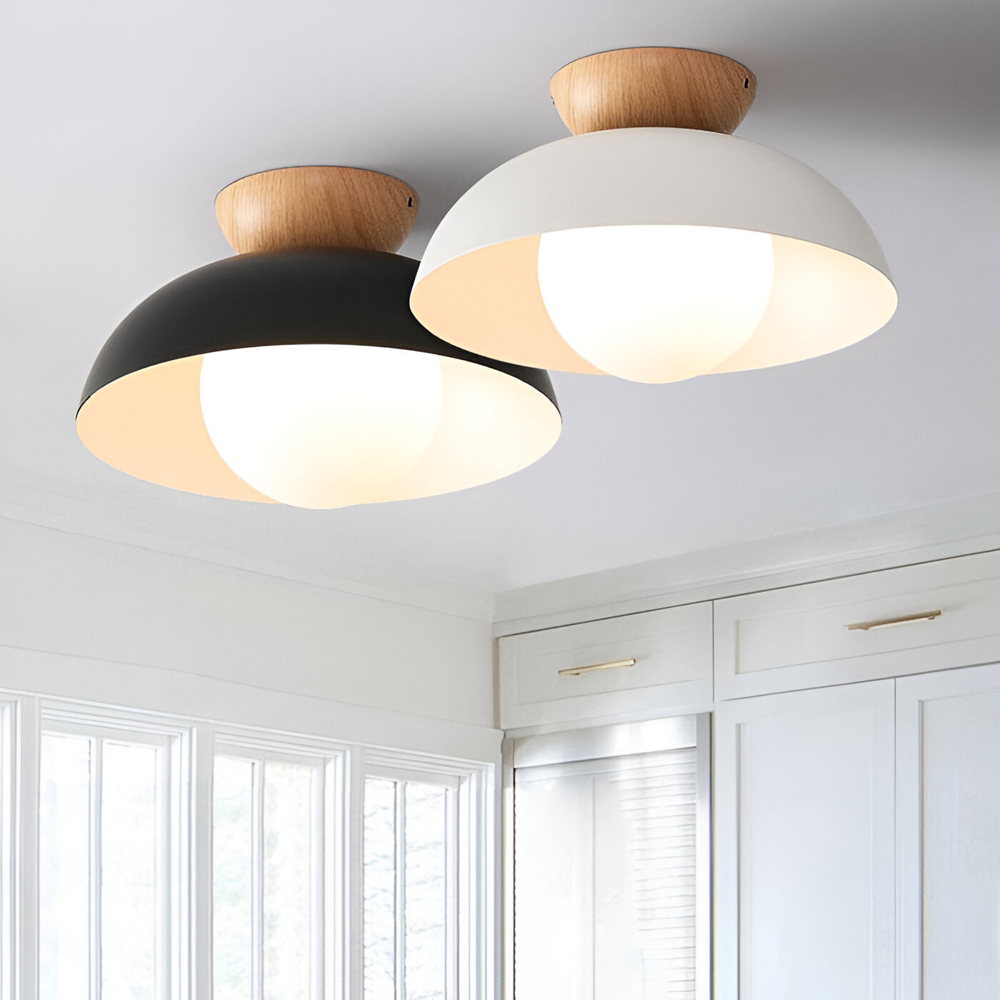 Nordic Minimalist Flush Mount Ceiling Light Fixture with Glass Shade - LED Compatible 7