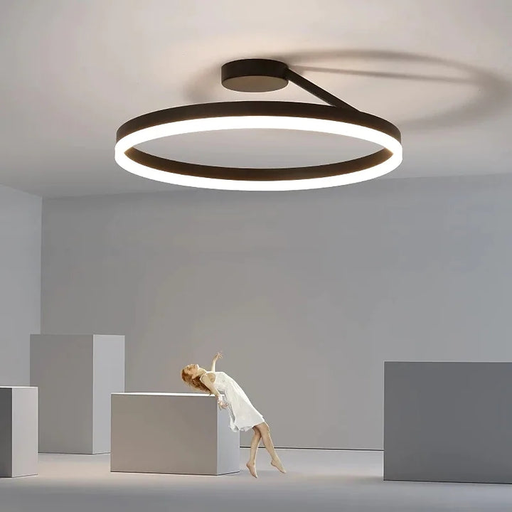 Nordic Minimalist LED Flush Mount Ceiling Light Fixture for Modern Living Spaces 0