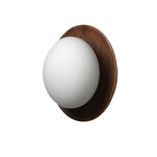 Nordic Minimalist LED Wall Sconce Natural Wood Frosted Glass Round Home Decor Stack Clear 4