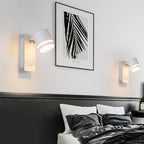 Nordic Minimalist Rotatable LED Wall Sconce Lamp - Modern Black and White Wall Lights for Reading and Ambient Lighting 1