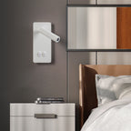 Nordic Minimalist Rotatable LED Wall Sconce Lamp - Modern Black and White Wall Lights for Reading and Ambient Lighting 3