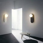 Nordic Minimalist Wall Sconce Lamp with Glass Shade – Modern 1-Light Wall Light Fixture in Black or White 1