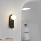 Nordic Minimalist Wall Sconce Lamp with Glass Shade – Modern 1-Light Wall Light Fixture in Black or White 2