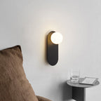 Nordic Minimalist Wall Sconce Lamp with Glass Shade – Modern 1-Light Wall Light Fixture in Black or White 3