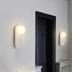 Nordic Minimalist Wall Sconce Lamp with Glass Shade – Modern 1-Light Wall Light Fixture in Black or White 4