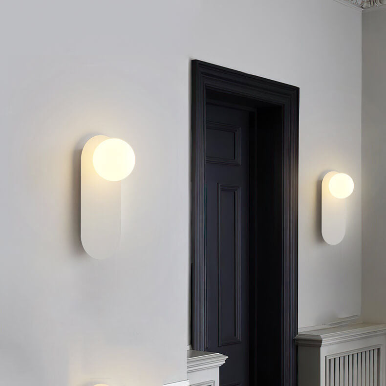 Nordic Minimalist Wall Sconce Lamp with Glass Shade – Modern 1-Light Wall Light Fixture in Black or White 4