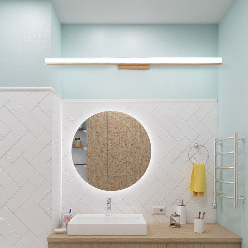Nordic Minimalist Wooden LED Wall Sconce Lamp – Modern Bathroom and Living Room Wall Light with Energy-Efficient Design 2