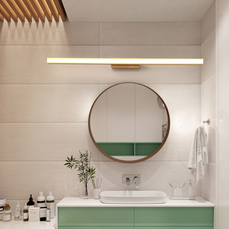 Nordic Minimalist Wooden LED Wall Sconce Lamp – Modern Bathroom and Living Room Wall Light with Energy-Efficient Design 4