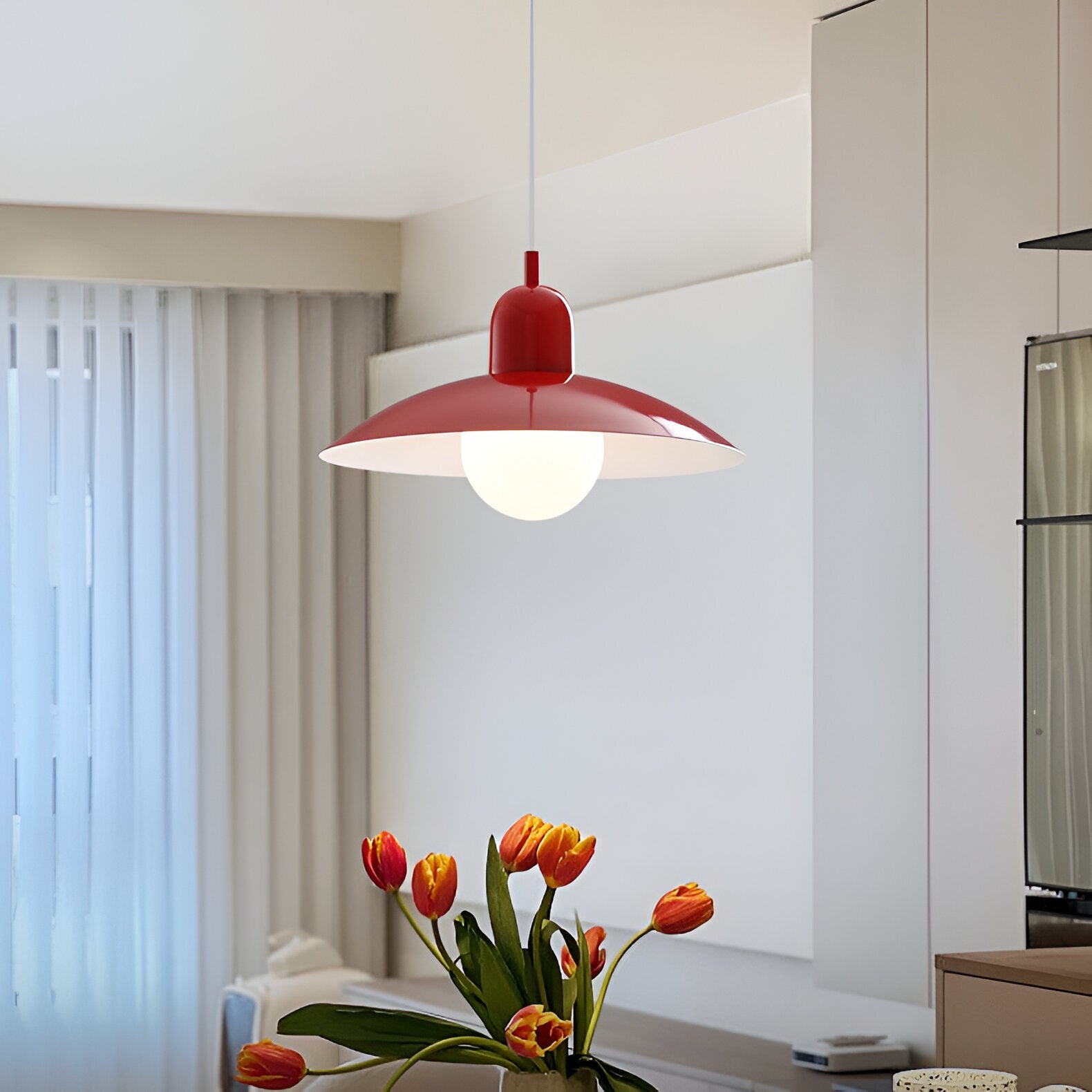 Nordic Modern Pendant Light in Macaron Colors – Bauhaus Hanging Light for Kitchen 1