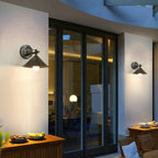 Nordic Outdoor Wall Lantern – Waterproof Iron Geometric Cone Design for Garden and Patio Lighting 10