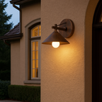 Nordic Outdoor Wall Lantern – Waterproof Iron Geometric Cone Design for Garden and Patio Lighting 11