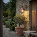 Nordic Outdoor Wall Lantern – Waterproof Iron Geometric Cone Design for Garden and Patio Lighting 15