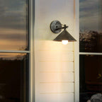 Nordic Outdoor Wall Lantern – Waterproof Iron Geometric Cone Design for Garden and Patio Lighting 2