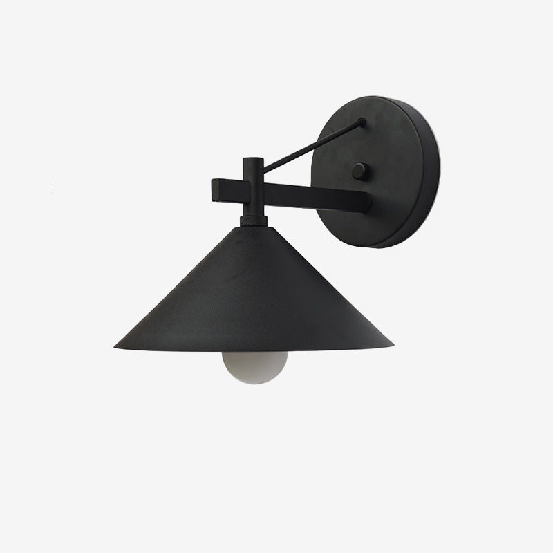 Nordic Outdoor Wall Lantern – Waterproof Iron Geometric Cone Design for Garden and Patio Lighting 4