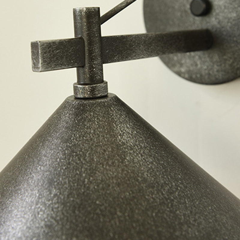 Nordic Outdoor Wall Lantern – Waterproof Iron Geometric Cone Design for Garden and Patio Lighting 6