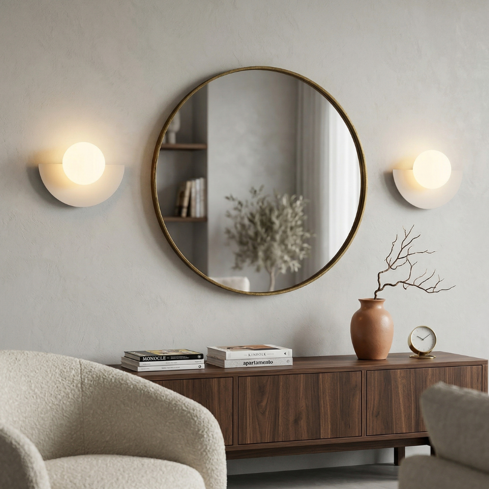 Nordic Semi-Round Wall Lamp – Contemporary LED Wall Sconce Lighting for Hallway and Living Space 10