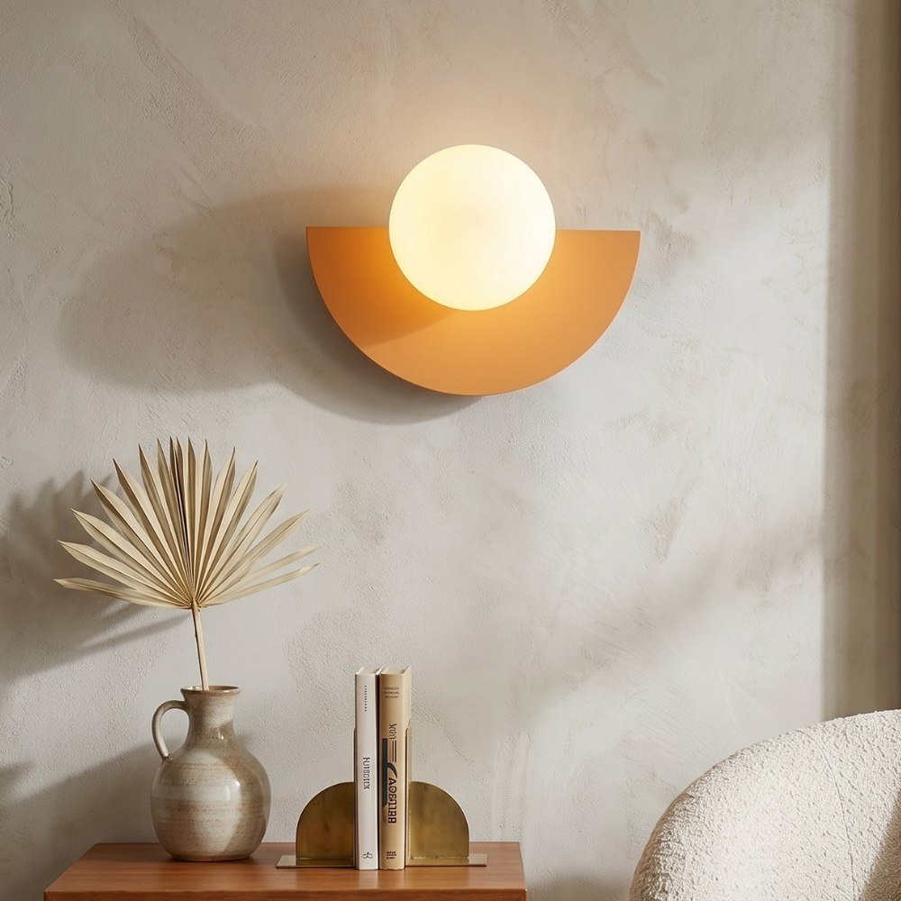 Nordic Semi-Round Wall Lamp – Contemporary LED Wall Sconce Lighting for Hallway and Living Space 98