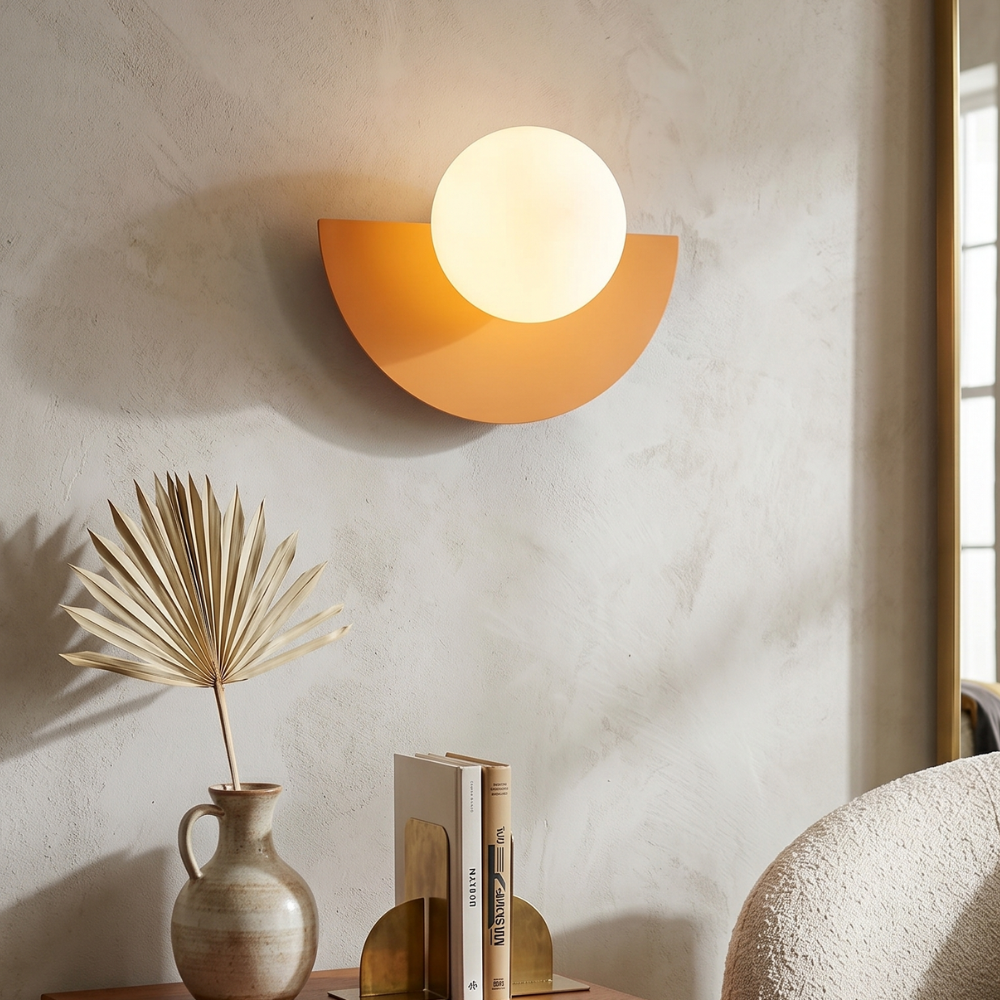Nordic Semi-Round Wall Lamp – Contemporary LED Wall Sconce Lighting for Hallway and Living Space 99