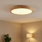 Nordic Solid Wood LED Flush Mount Ceiling Light Fixture – Ultra-Thin Design for Modern Spaces, Adjustable Brightness and Color Temperature 10