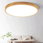 Nordic Solid Wood LED Flush Mount Ceiling Light Fixture – Ultra-Thin Design for Modern Spaces, Adjustable Brightness and Color Temperature 3