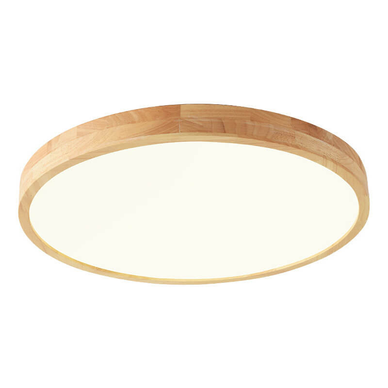 Nordic Solid Wood LED Flush Mount Ceiling Light Fixture – Ultra-Thin Design for Modern Spaces, Adjustable Brightness and Color Temperature 8