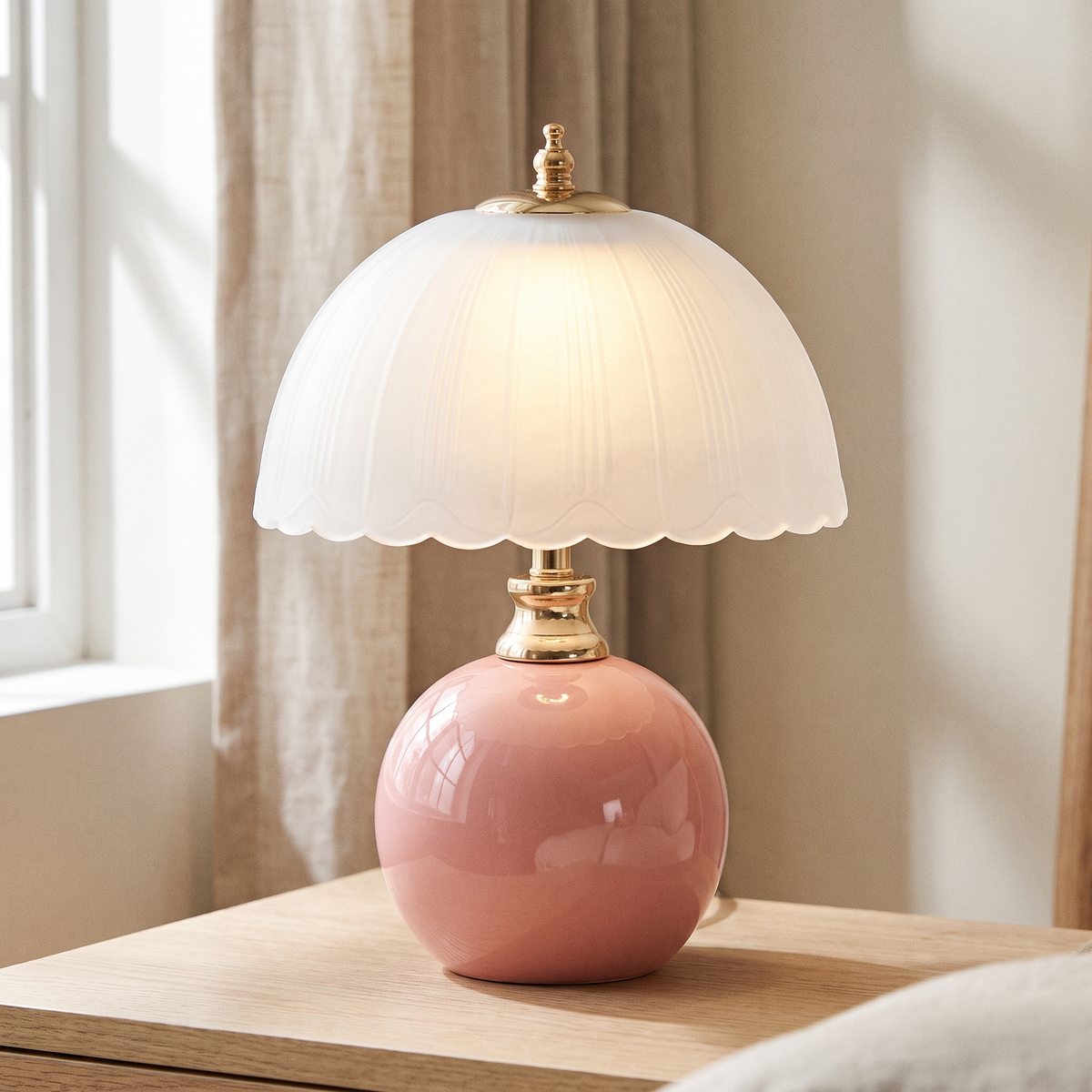 Nordic Style Half Dome Table Lamp with Ceramic and Glass Shade – Modern Bedside or Desk Lamp for Bedroom 14