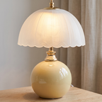 Nordic Style Half Dome Table Lamp with Ceramic and Glass Shade – Modern Bedside or Desk Lamp for Bedroom 16
