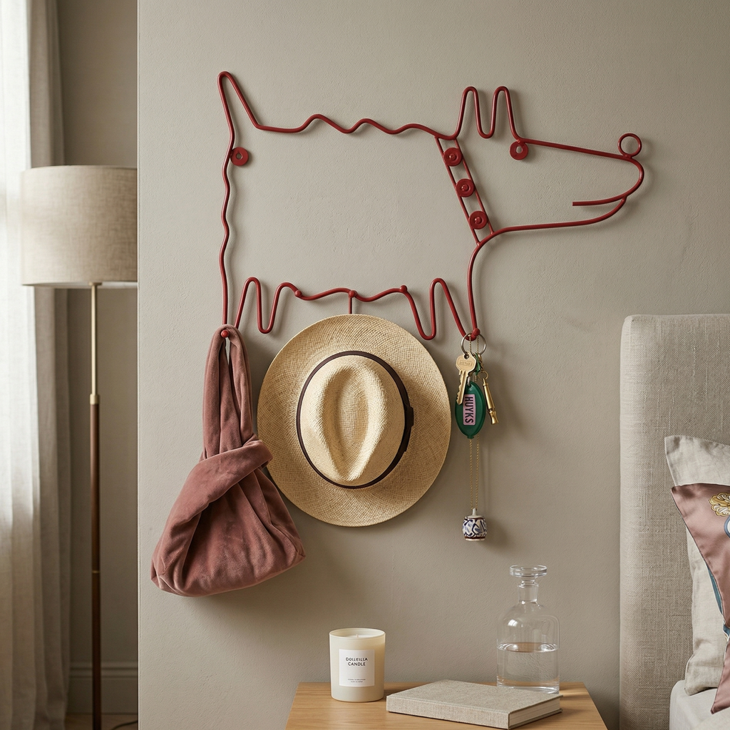 Nordic Style Wall Hook Five Coat Hooks Red Iron 99