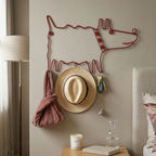 Nordic Style Wall Hook Five Coat Hooks Red Iron 99