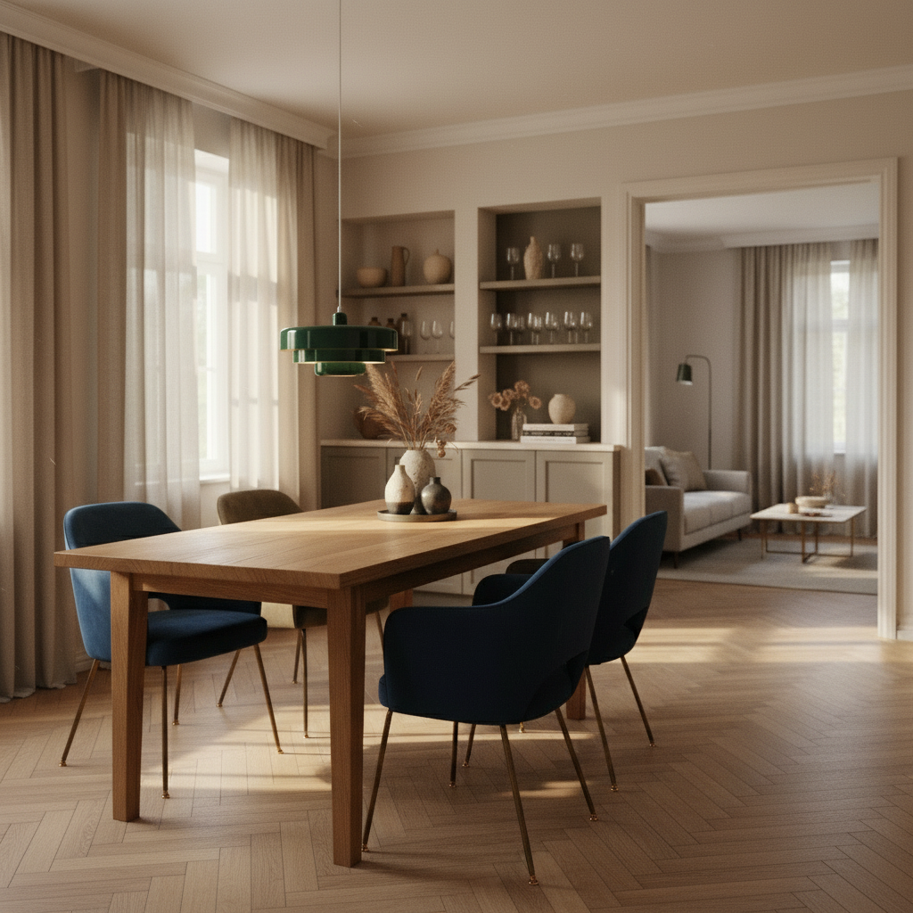 Nordic Vintage Round Metal Pendant Light – Multi-Layered Green and Orange Hanging Light for Kitchen and Home Décor 9