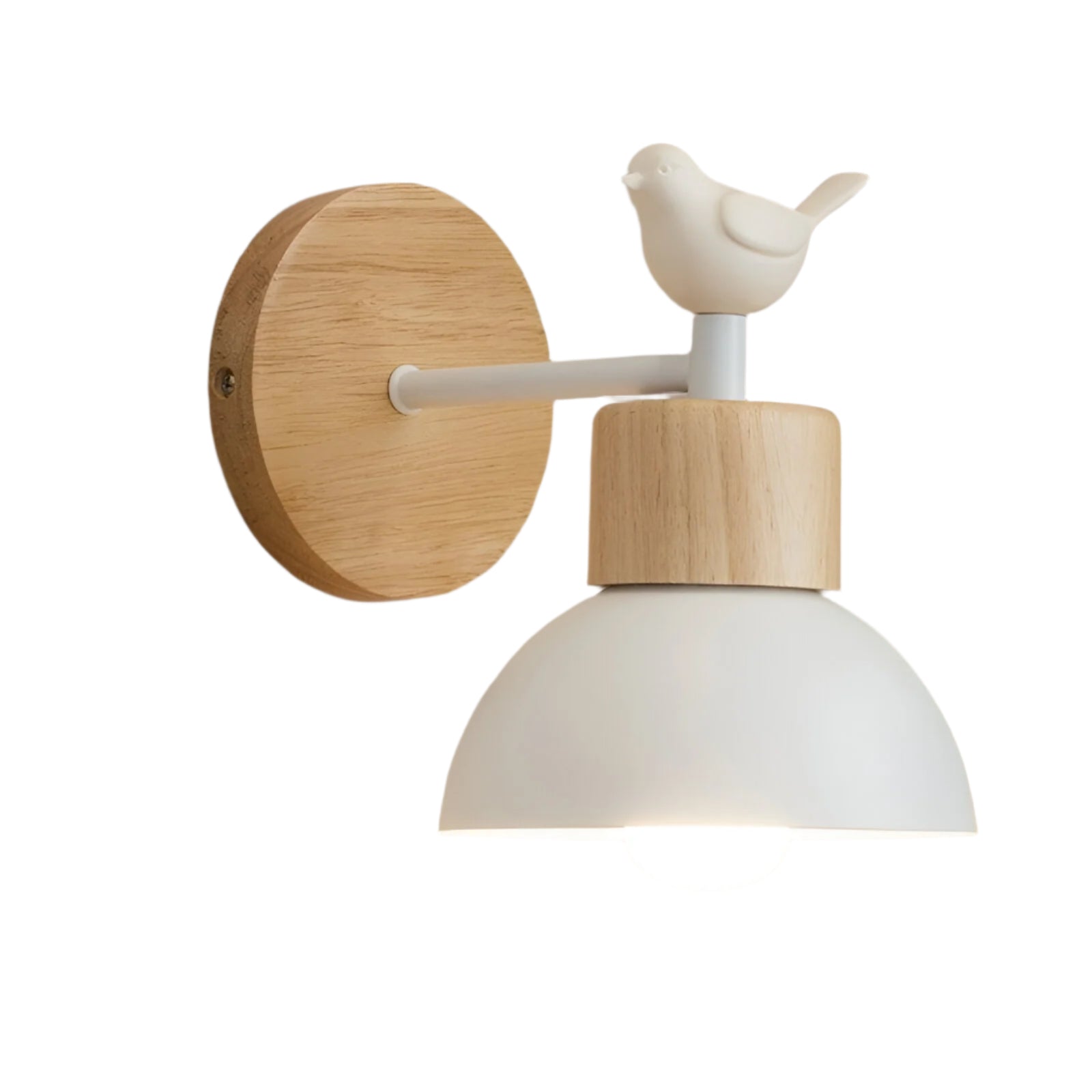 Nordic Wood Iron Shade LED Wall Light Modern Indoor Sconce Accent Home Decor Stack Clear 1