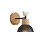 Nordic Wood Iron Shade LED Wall Light Modern Indoor Sconce Accent Home Decor Stack Clear 3