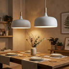 Oak Aluminium Acorn Pendant Light Dome Shade Matte Wood Finish Nordic Dining Room Kitchen Home Decor - Stack & Clear 0