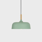 Oak Aluminium Acorn Pendant Light Dome Shade Matte Wood Finish Nordic Dining Room Kitchen Home Decor - Stack & Clear 14
