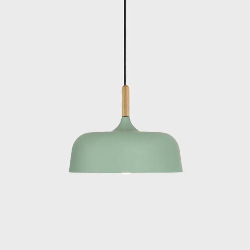 Oak Aluminium Acorn Pendant Light Dome Shade Matte Wood Finish Nordic Dining Room Kitchen Home Decor - Stack & Clear 14
