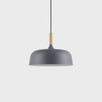 Oak Aluminium Acorn Pendant Light Dome Shade Matte Wood Finish Nordic Dining Room Kitchen Home Decor - Stack & Clear 15