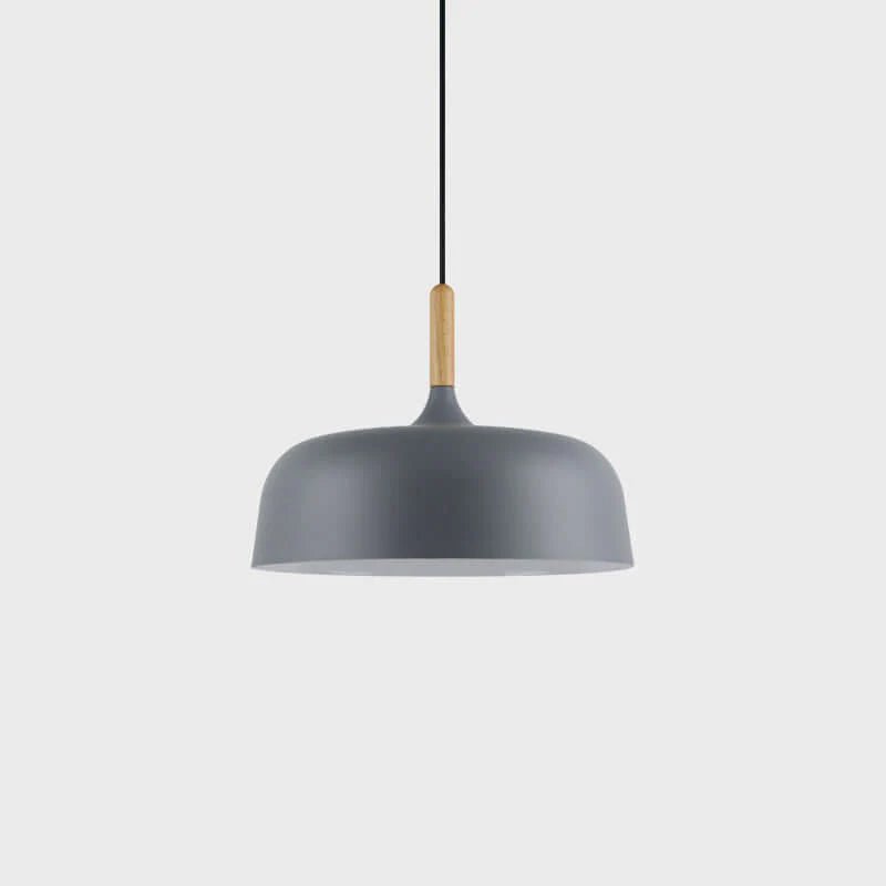 Oak Aluminium Acorn Pendant Light Dome Shade Matte Wood Finish Nordic Dining Room Kitchen Home Decor - Stack & Clear 15