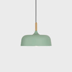 Oak Aluminium Acorn Pendant Light Dome Shade Matte Wood Finish Nordic Dining Room Kitchen Home Decor - Stack & Clear 18