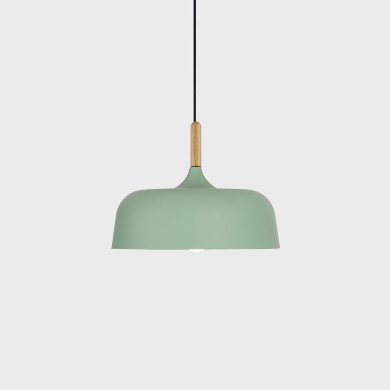 Oak Aluminium Acorn Pendant Light Dome Shade Matte Wood Finish Nordic Dining Room Kitchen Home Decor - Stack & Clear 18