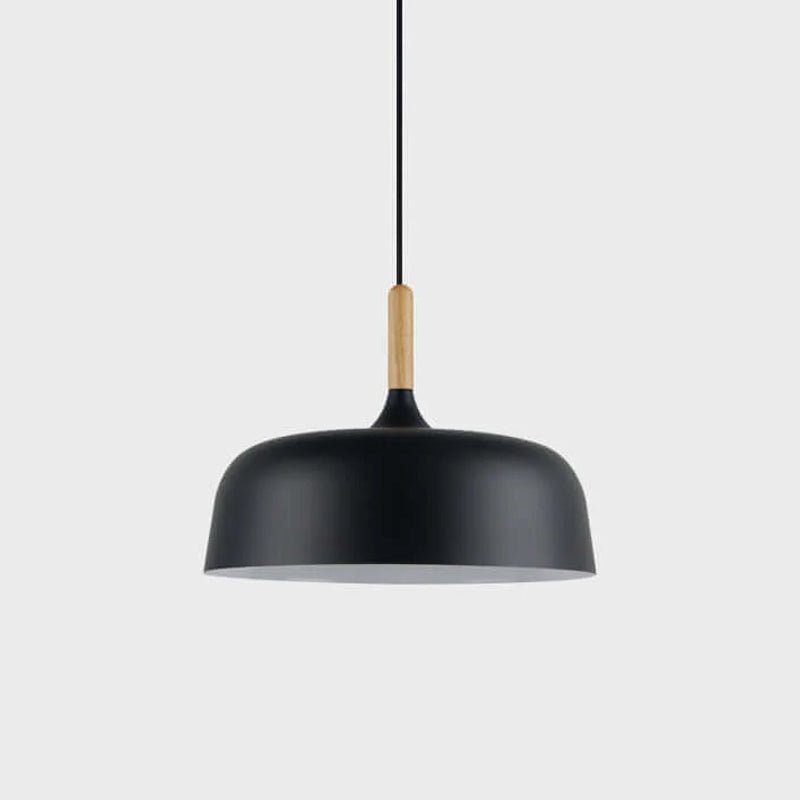 Oak Aluminium Acorn Pendant Light Dome Shade Matte Wood Finish Nordic Dining Room Kitchen Home Decor - Stack & Clear 19