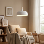 Oak Aluminium Acorn Pendant Light Dome Shade Matte Wood Finish Nordic Dining Room Kitchen Home Decor - Stack & Clear 2