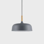 Oak Aluminium Acorn Pendant Light Dome Shade Matte Wood Finish Nordic Dining Room Kitchen Home Decor - Stack & Clear 20