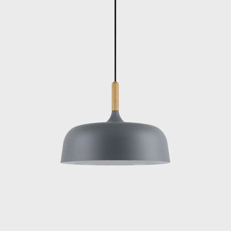 Oak Aluminium Acorn Pendant Light Dome Shade Matte Wood Finish Nordic Dining Room Kitchen Home Decor - Stack & Clear 20