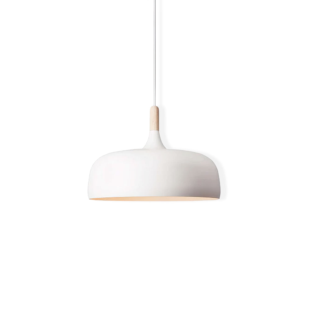 Oak Aluminium Acorn Pendant Light Dome Shade Matte Wood Finish Nordic Dining Room Kitchen Home Decor - Stack & Clear 3