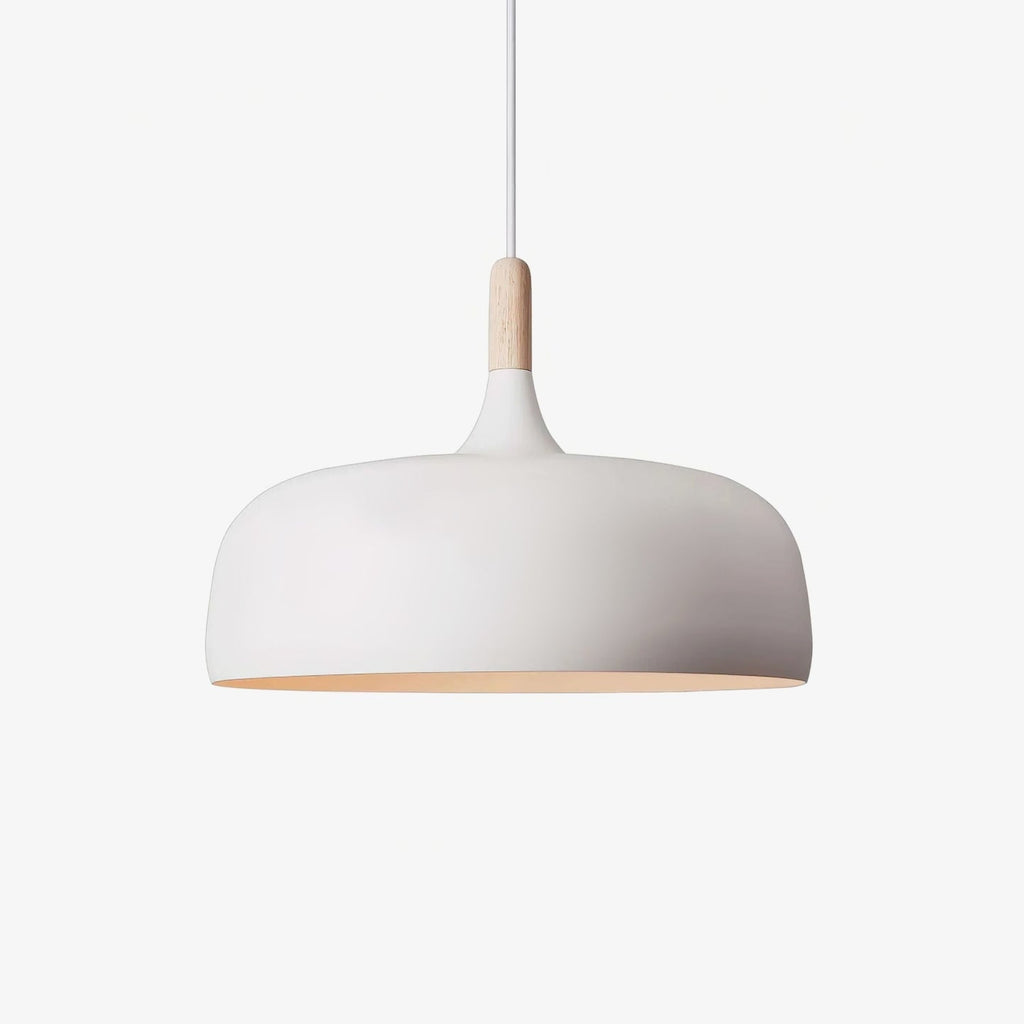 Oak Aluminium Acorn Pendant Light Dome Shade Matte Wood Finish Nordic Dining Room Kitchen Home Decor - Stack & Clear 4