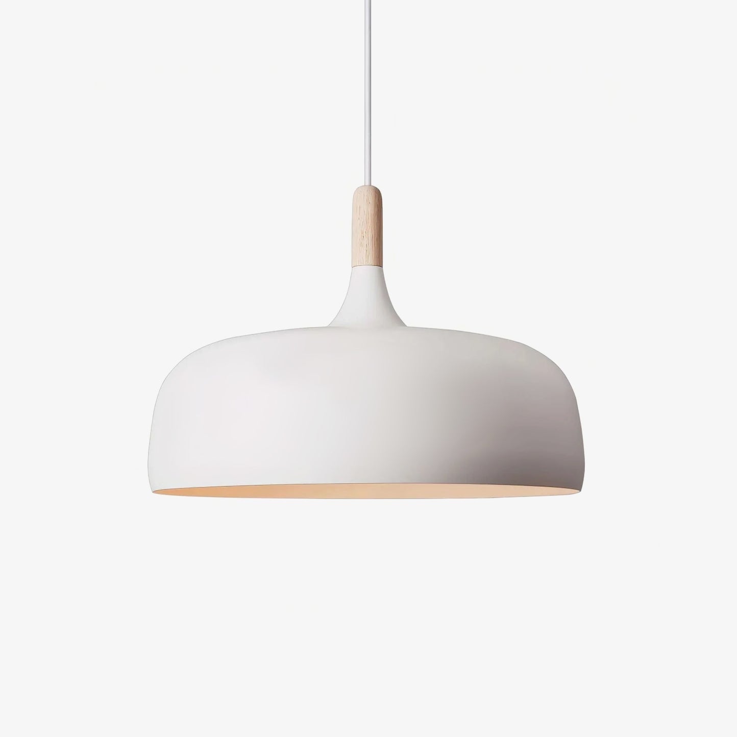 Oak Aluminium Acorn Pendant Light Dome Shade Matte Wood Finish Nordic Dining Room Kitchen Home Decor - Stack & Clear 4