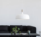 Oak Aluminium Acorn Pendant Light Dome Shade Matte Wood Finish Nordic Dining Room Kitchen Home Decor - Stack & Clear 8