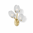 Organic Blush Pink Glass Wall Sconce With Gold Finish 11