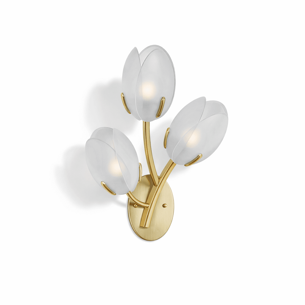Organic Blush Pink Glass Wall Sconce With Gold Finish 12
